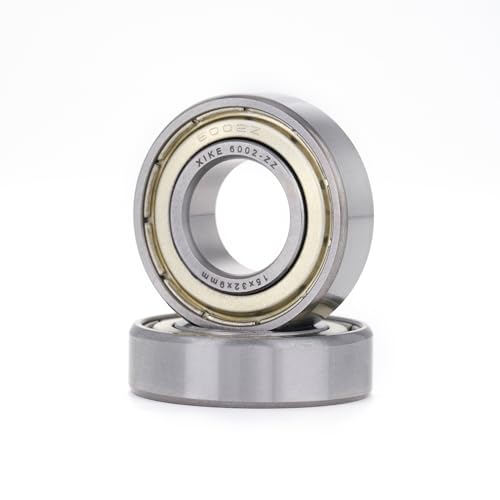 XIKE 6002ZZ Shielded Deep Groove Ball Bearings, 15x32x9 mm, 2-Pack - size: 6002ZZ - 15x32x9 mm