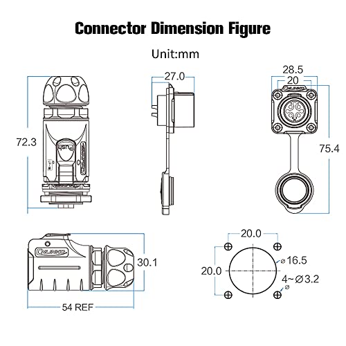 4 Pin Waterproof Connector - Aviation & Industrial Male & Female Connectors for Power, Car & Outdoor Use - style: 4 PIN