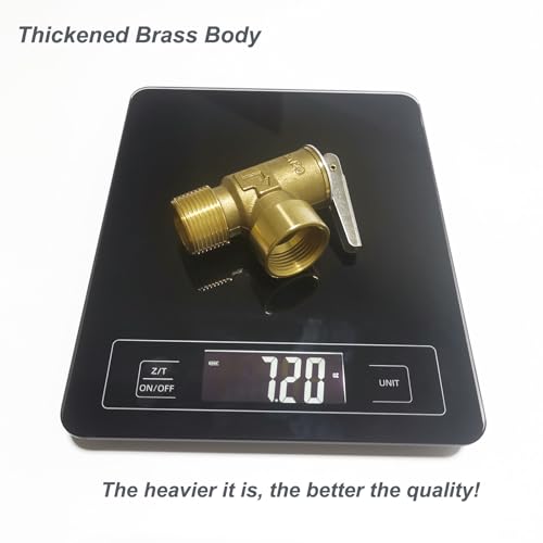 30 PSI Water Heater Pressure Relief Valve, 3/4" NPT Connection, Max Input 510,000 BTU/h, Thickened Brass Body with Stainless Steel Spring Pressure Release Valve, Use for Cold & Hot Water System - size: 30 PSI, 3/4" NPT