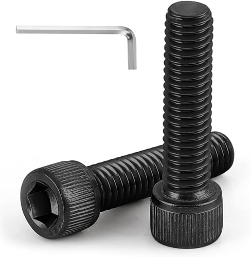 M6-1.0 x 20mm Socket Head Cap Screws Bolts, Grade 12.9 Alloy Steel Black Oxide, Allen Socket Drive, Machine Thread with Hex Spanner,20 PCS (M6X20) - size: M6X20mm