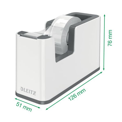 Leitz Tape Dispenser, Heavy Base, Tape Included, Black/Grey, Dual Colour Range, 53640095 - color: Black/Grey
