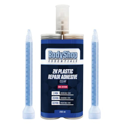 Rigid Automotive Multipurpose Plastic Repair and Adhesive 200ml Cartridge & Two Application Mixing Nozzles (Clear)