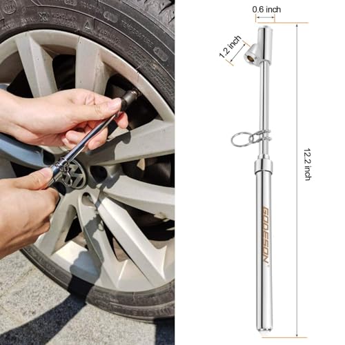 GODESON Heavy Duty Tire Pressure Gauge 10-150 PSI, Professional Dual Head Air Pressure Gauge for Truck Car Motorcycle, Accurate Reading Pen Style Tire Gauge with 1-10 Bar Range - size: 1pack
