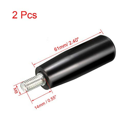uxcell 2Pcs Revolving Handwheel Machine Handle M8x61mm Male Threaded Stem - size: M8 x 61mm