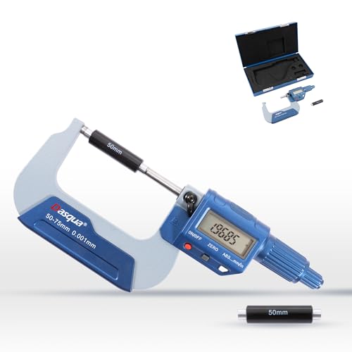 Dasqua Precision Professional 2-3'' Digital Outside Micrometer with Carbide Tip Measuring Tool Metric/inch Conversion - color: Digital, size: 2-3"