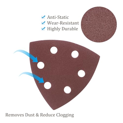 50pcs Mouse Sander Detail Sandpaper 320Grit 3-1/2" Triangle - size: 320 grit