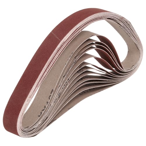 HARFINGTON 1 x 30 Inch Sanding Belts, 10 Pcs 180 Grits Aluminum Oxide - size: 1x30 inch(180 grit)