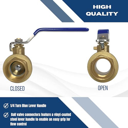 5 Pack XFITTING 3/4 in Sweat Ball Valve, Brass, Full Port, 600 WOG 1/4 Turn - size: 3/4" Sweat