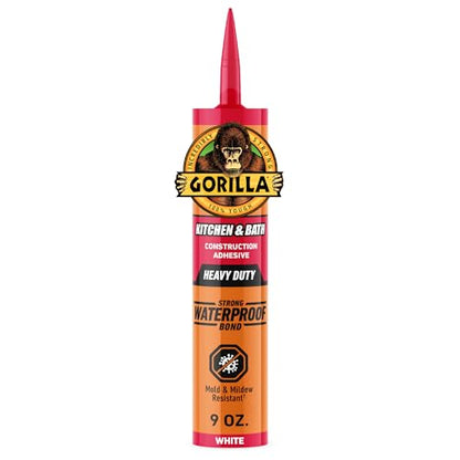 Gorilla Kitchen & Bath Construction Adhesive, White, 9 fl. oz. Cartridge - style: Kitchen & Bath White