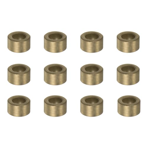 uxcell 12pcs Sleeve (Plain) Bearings 6mm Bore x 10mm OD x 6mm Length, Self-Lubricating Sintered Bronze Bushings - size: 6mm Bore x 10mm OD x 6mm Length