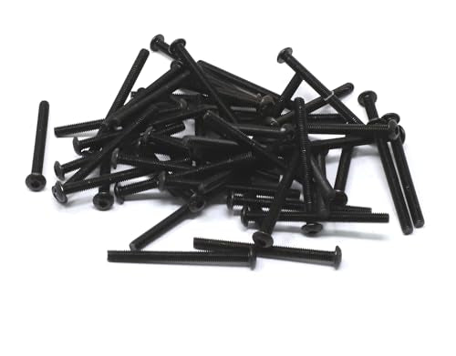 iexcell 50 Pcs M3 x 35mm Thread Pitch 0.5 mm Alloy Steel 10.9 Grade Hex Socket Button Head Cap Screws Bolts Kit, Black Oxide Finish - size: M3 x 35mm