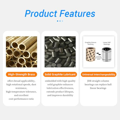 10Pcs Sleeve Bearings, 10mm Bore x 14mm OD x 32mm Length, Wrapped Oilless Self Lubricating Bushings Brass Graphite for Sliding Parts of Machinery - color: JDB 10*14*32