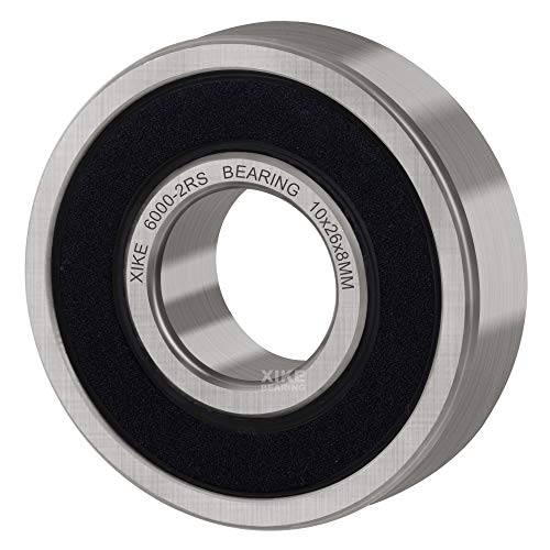 XIKE 6000-2RS Sealed Deep Groove Ball Bearings, 10x26x8 mm, 10-Pack - size: 6000-2RS - 10x26x8 mm