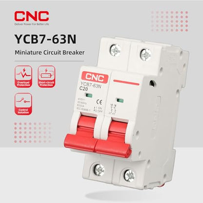 CNC AC Miniature Circuit Breaker, 25 Amp 120V/240V 2 Pole - style: 25A