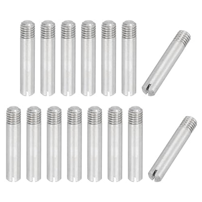 PATIKIL M3 x 16mm Slotted Cylindrical Pin, 15 Pcs 304 Stainless Steel Dowel External Thread Slotted Pin Screw for Home Furniture Cabinet Improvement, Silver Tone - size: M3 x 16mm