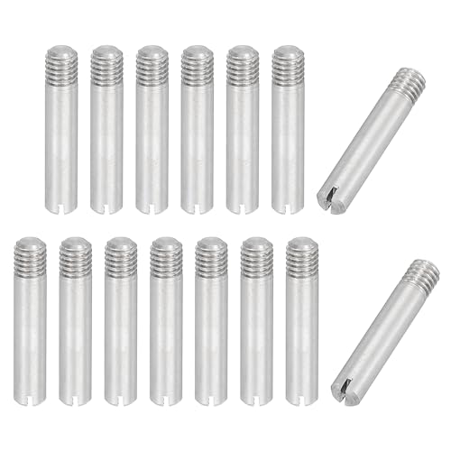 PATIKIL M3 x 16mm Slotted Cylindrical Pin, 15 Pcs 304 Stainless Steel Dowel External Thread Slotted Pin Screw for Home Furniture Cabinet Improvement, Silver Tone - size: M3 x 16mm