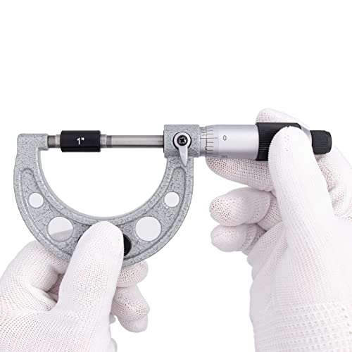 Clockwise Tools MMTR-02 Premium Outside Micrometer with Carbide Tip 1-2" Measuring Range 0.0001" Graduation Precision Machinist Tool - size: 1-2"