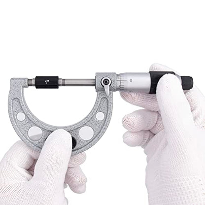 Clockwise Tools MMTR-02 Premium Outside Micrometer with Carbide Tip 1-2" Measuring Range 0.0001" Graduation Precision Machinist Tool - size: 1-2"