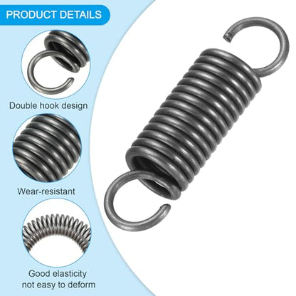 PATIKIL Extension Spring, 1pcs Wire Diameter 0.1", OD 0.7", Free Length 2.8" Spring Steel Dual Hook Tension Springs for Lawn Tractor Home Repairs DIY, Grey - size: 2.5*18*70mm