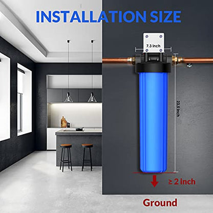 SimPure DB20P 20" *4.5" Whole House Sediment Water Filter Housing - size: 1 Count (Pack of 1), style: System (20 Inch x 4.5 Inch)