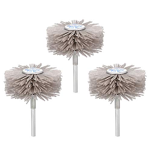 uxcell Abrasive Nylon Wheels Brush 80 Grits with 1/4 Inch Shank for Polish Grinder 3pcs - style: 80 Grits