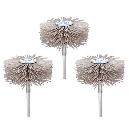 uxcell Abrasive Nylon Wheels Brush 80 Grits with 1/4 Inch Shank for Polish Grinder 3pcs - style: 80 Grits