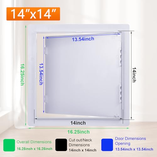 Suteck Plastic Access Panel for Drywall & Ceiling 14 x 14 Inch - size: 14 x 14 inch