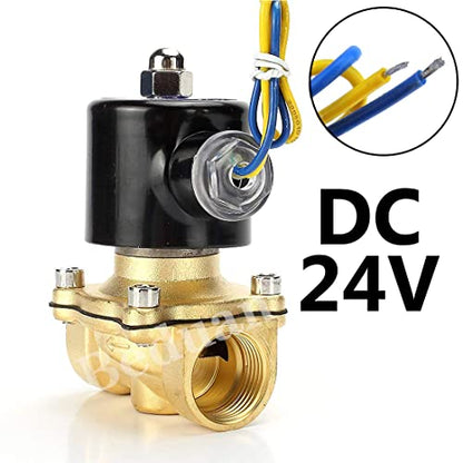 Beduan Brass Electric Solenoid Valve, 3/4" 24V Air Valve Normally Colsed for Water Air Gas Fuel Oil - size: DC24V, style: 3/4"NPT