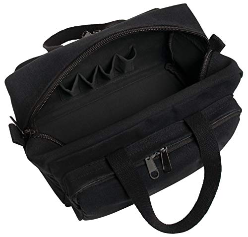 Rothco Mechanics Tool Bag, Heavy‑Duty Canvas Tool Organizer with Zipper Pockets, Compact Portable Tool Storage (Black) - color: Black