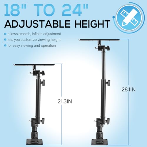 Universal Marine Monitor Mount 350° Swivel 18"–24" Adjustable Height Black - color: Black