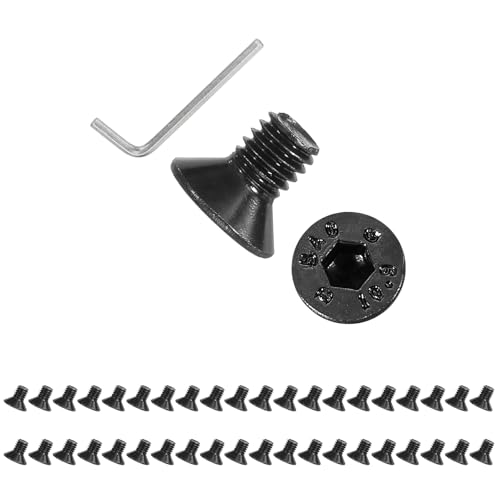 PATIKIL M3x5mm Flat Head Socket Cap Screws Carbon Steel Hex Spanner 100Pcs - size: M3x5 mm
