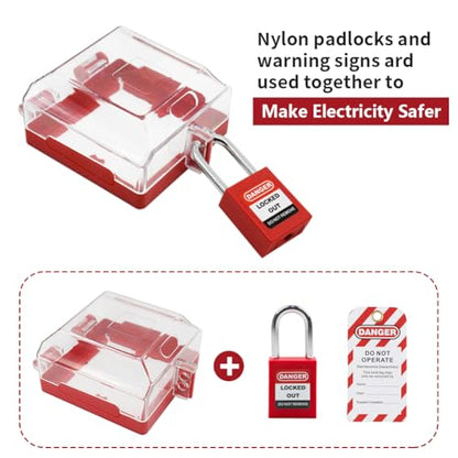 2 Pack Emergency Stop Push Button Cover Lockout,Removable Base - color: 2 Pack Push Button Lockout Box