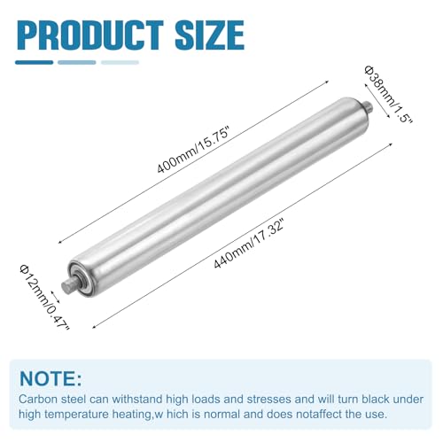 MECCANIXITY Stainless Steel Conveyor Roller 1.5" Diameter 16" Length Gravity Transmission Replacement Part Galvanized End (Silver) - size: 1.5"x16"