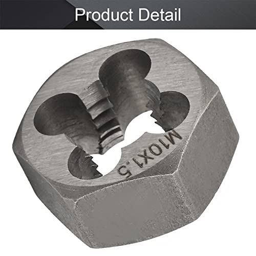 Utoolmart Hex Rethreading Die, M10 x 1.5 Pitch, Carbon Steel Thread Die, Hex Rethreading Die Machine Thread Die, Hexagon Taper Pipe Die - size: M10×1.5 Fine Teeth