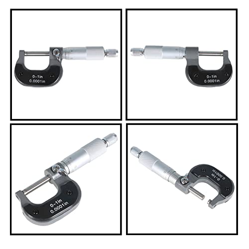 waltyotur U-Shaped Outer Micrometer 0-1 Inch with Carbide Tip Accuracy 0.0001 Inch Suitable for Precision Measurement Work with Box - size: 0-1 Inch