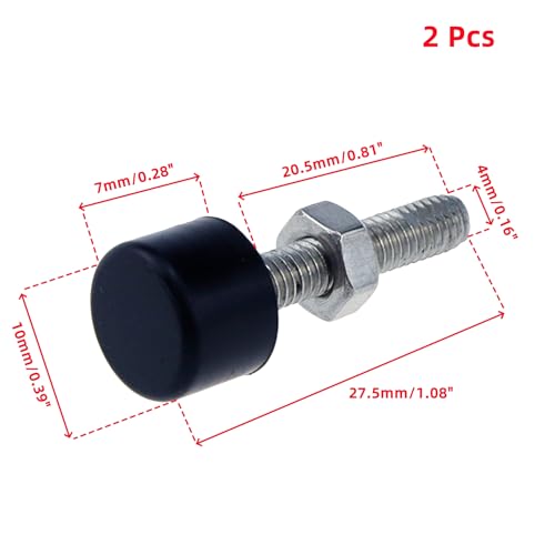 2Pcs Hood Adjuster Bumper Stopper Rubber M4x20mm - size: M4×20mm