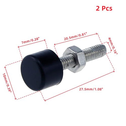 2Pcs Hood Adjuster Bumper Stopper Rubber M4x20mm - size: M4×20mm