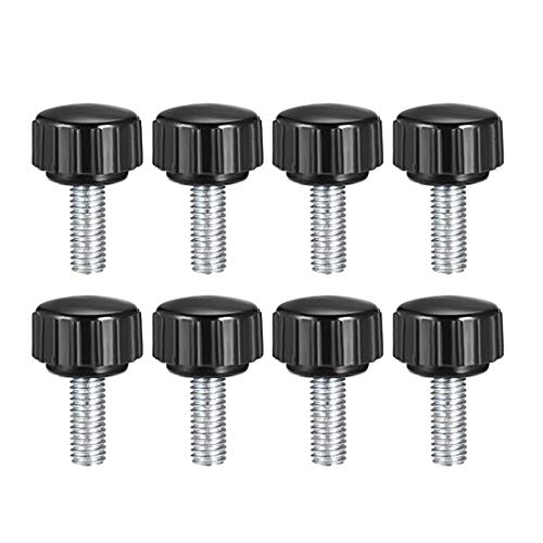 uxcell M5 x 15mm Metric Male Thread Knurled Clamping Knobs Grip Thumb Screw on Type Hand Clamping Handle Bolt with Plastic Knobs Black 8 Pcs - size: M5 x 15