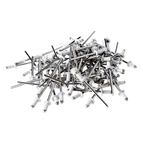 ToolPro 1/8 in. Pop Rivets for Suspended Ceiling Grid - White Aluminum Blind Rivets for Low-Visibility Ceiling Install (500-Pack) - color: White