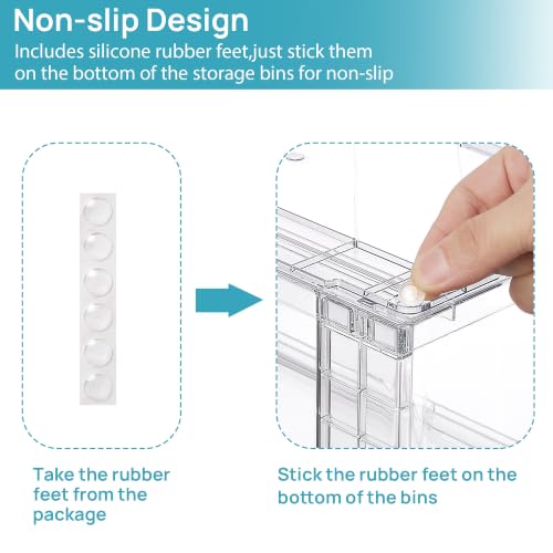 Vtopmart Clear Stackable Storage Drawers, 6 Pack Large Organizer Set - style: 2 Wide+4 Medium