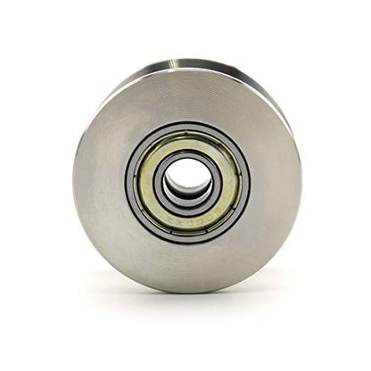 Heyous U Groove Stainless Steel Silent Pulley - 600LB, Silver Tone - style: U Groove