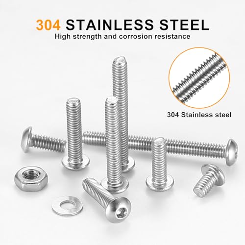 840Pcs Silver Stainless Steel M2.5 Hex Socket Screws & Nuts Assortment Kit - color: M2.5 840 Silver
