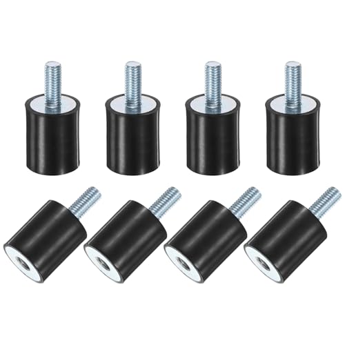 M METERXITY 8-Pack Rubber Mounts D25mmxH30mm Male/Female Vibration Isolators Cylindrical Shock Absorber W M8 x 20mm Studs for Air Compressor/Car/Pump/Boat/Garage Motor/Bobbins Rubber Isolators - size: M8 x 20mm, 25mm x 30mm