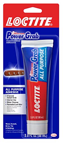 Loctite Power Grab All Purpose Construction Adhesive, 3 fl oz, 1 Pack - size: 1 Pack, style: 3 fl oz