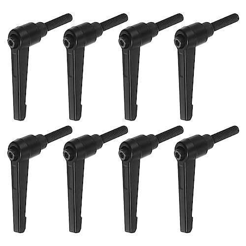 HARFINGTON 8pcs Adjustable Clamping Lever Handles M6 x 20mm Male Thread Bolt Knobs Rotating Screw Locking Quick Release Ratchet Push Button Handle, Black - size: M6 x 20mm