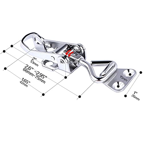2PCS Toggle Latch Clamp Stainless Steel Cabinet Hinge Lockable clamp,Boat Anti Rattle Latch