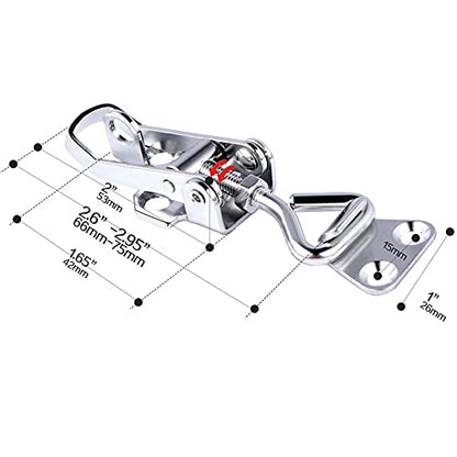 2PCS Toggle Latch Clamp Stainless Steel Cabinet Hinge Lockable clamp,Boat Anti Rattle Latch