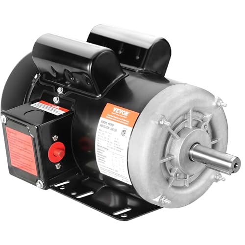 VEVOR 2HP Electric Motor 1725 RPM, AC 115V/230V, 143/5T Frame, Air Compressor Motor Single Phase, 7/8" Keyed Shaft, CW/CCW Rotation for Agricultural Machinery and General Equipment - size: 143/5T Frame