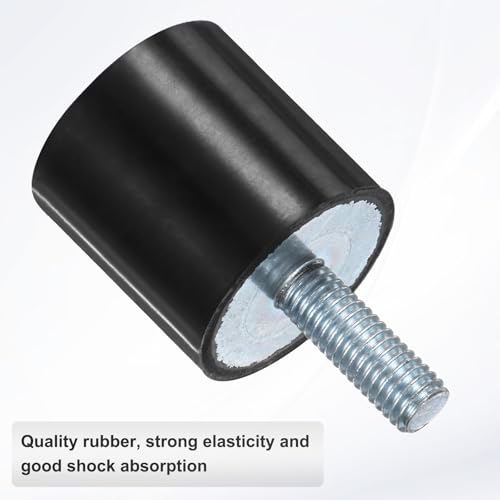 M METERXITY 4-Pack Rubber Mounts D30mmxH30mm Male Vibration Isolators Cylindrical Shock Absorber W M8 x 23mm Studs for Air Compressor/Car/Pump/Boat/Garage Motor/Bobbins Rubber Isolators - size: M8 x 23mm, 30mm x 30mm