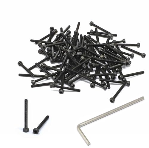 iexcell 100 Pcs M2.5 x 25mm Thread Pitch 0.45 mm Alloy Steel 12.9 Grade Hex Socket Head Cap Screws Bolts Kit, Black Oxide Finish - size: M2.5 x 25mm